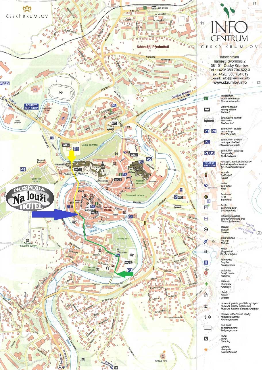 Hospoda Na louži, Český Krumlov - mapa